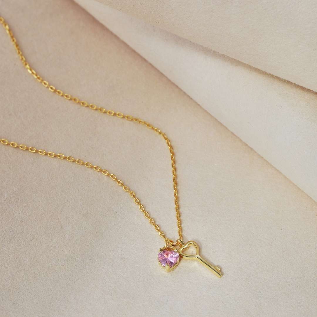 [Violet JW]Unique Heart Shape Key Pendent Necklace