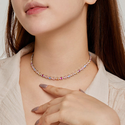 [Violet JW]Radiant Colorful Rainbow Necklace