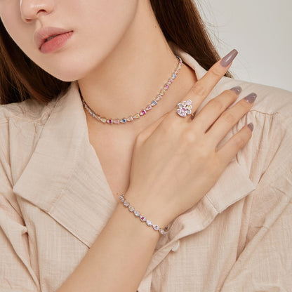 [Violet JW]Radiant Colorful Rainbow Necklace