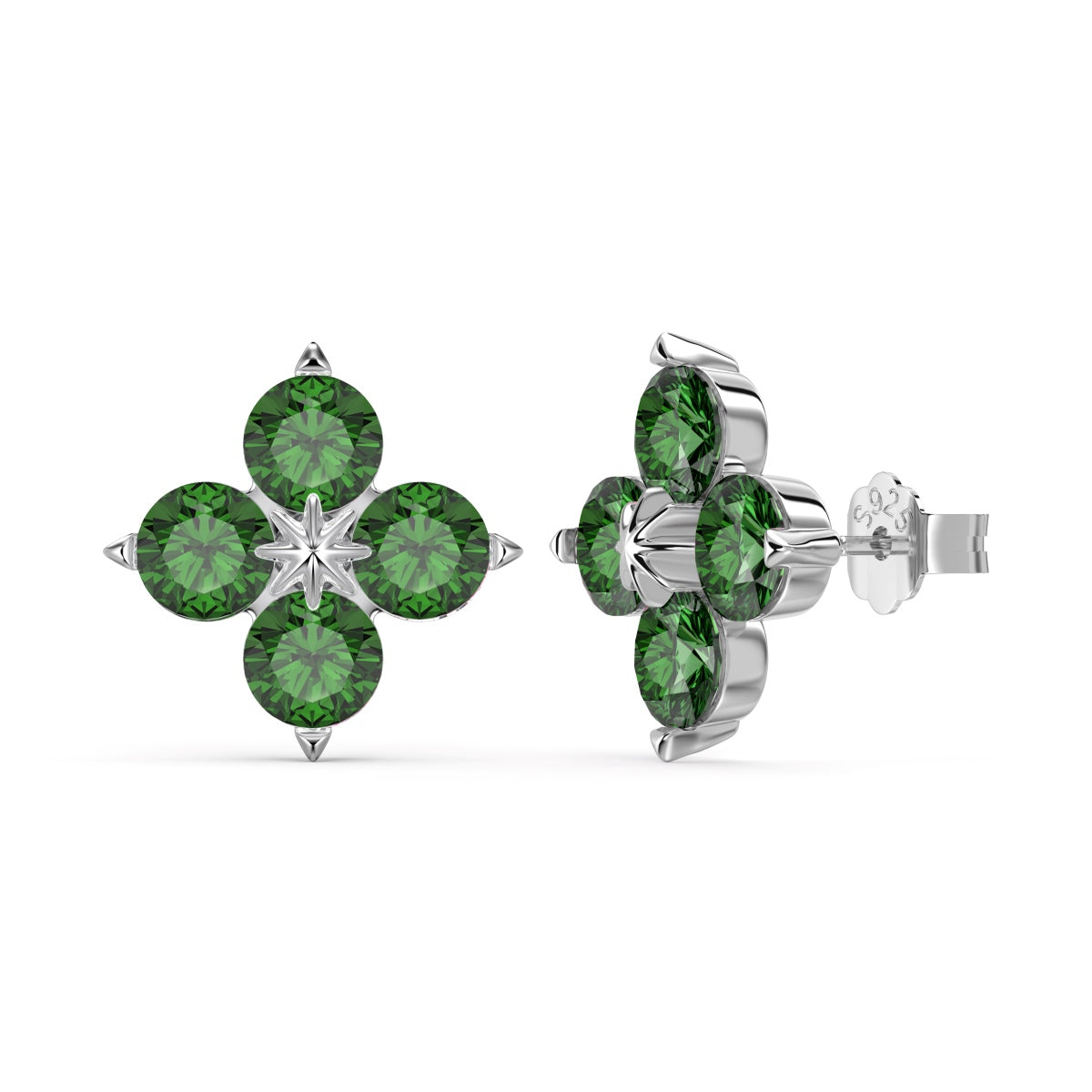 [Violet JW]Four-Leaf Clover Eight-Pointed Star Earrings