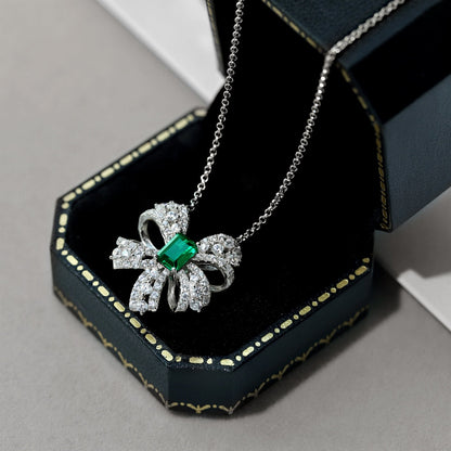 [Violet JW]Luxurious Flower Shape Emerald Cut Necklace