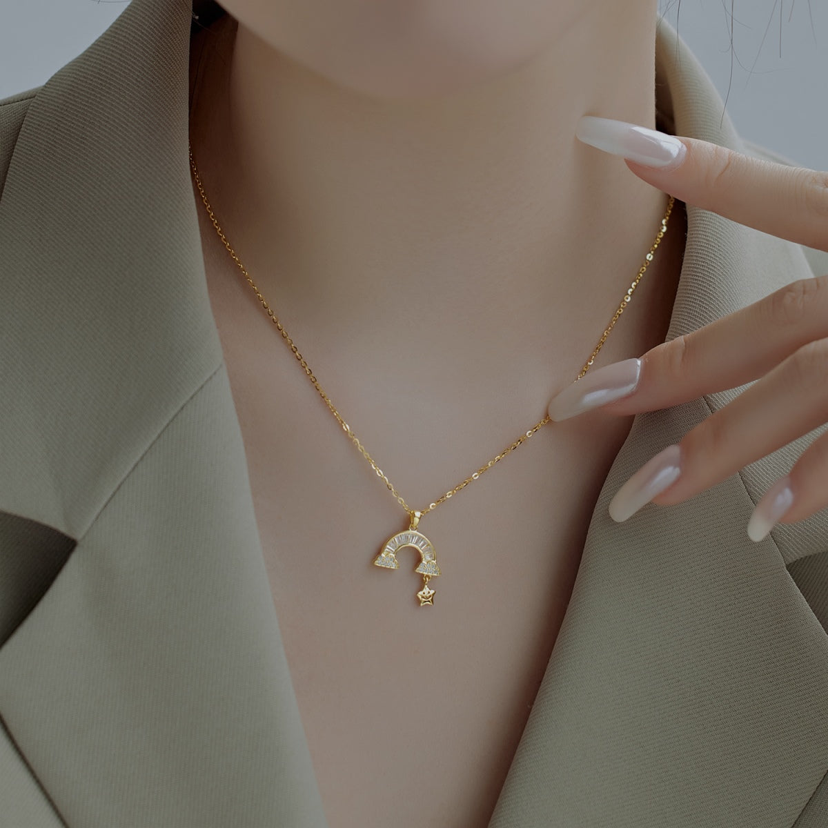 [Violet JW]Unique Rainbow Star Necklace