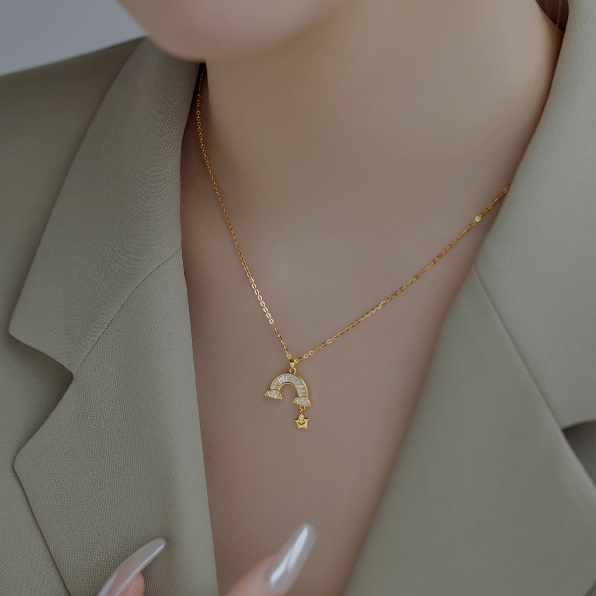 [Violet JW]Unique Rainbow Star Necklace