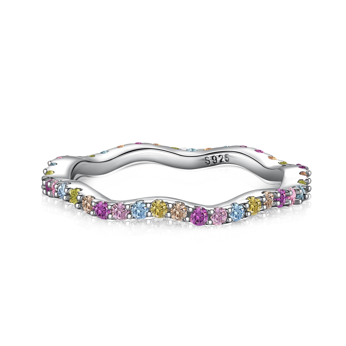 [Violet JW]Dainty Colorful Round Cut Party Ring