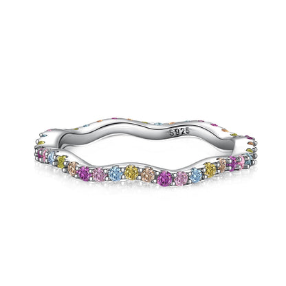 [Violet JW]Dainty Colorful Round Cut Party Ring