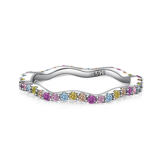 [Violet JW]Dainty Colorful Round Cut Party Ring