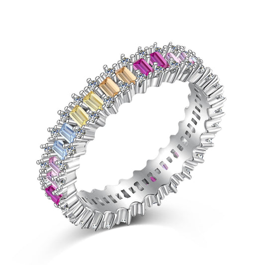[Violet JW]Splashy Ornate Emerald Cut Cocktail Ring