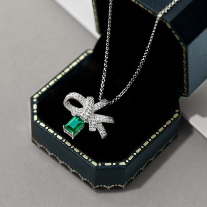 [Violet JW]Luxurious Flower Shape Emerald Cut Necklace