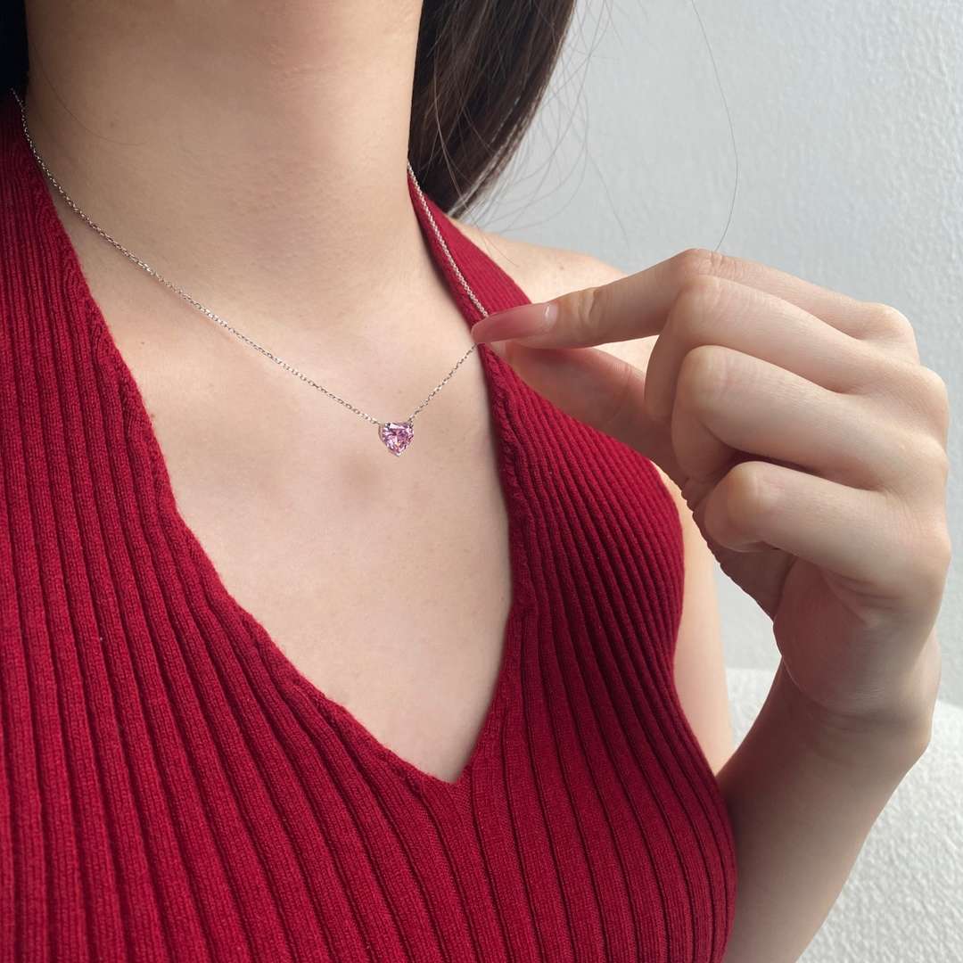 [Violet JW]6.0 carat Radiant Heart Shape Necklace