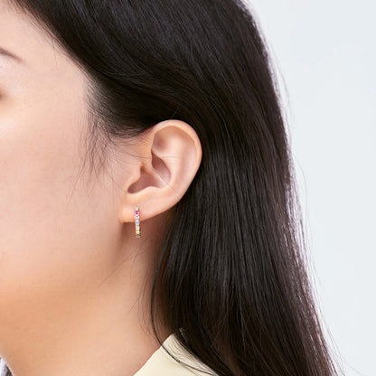 [Violet JW]Radiant Colorful Round Cut Earrings