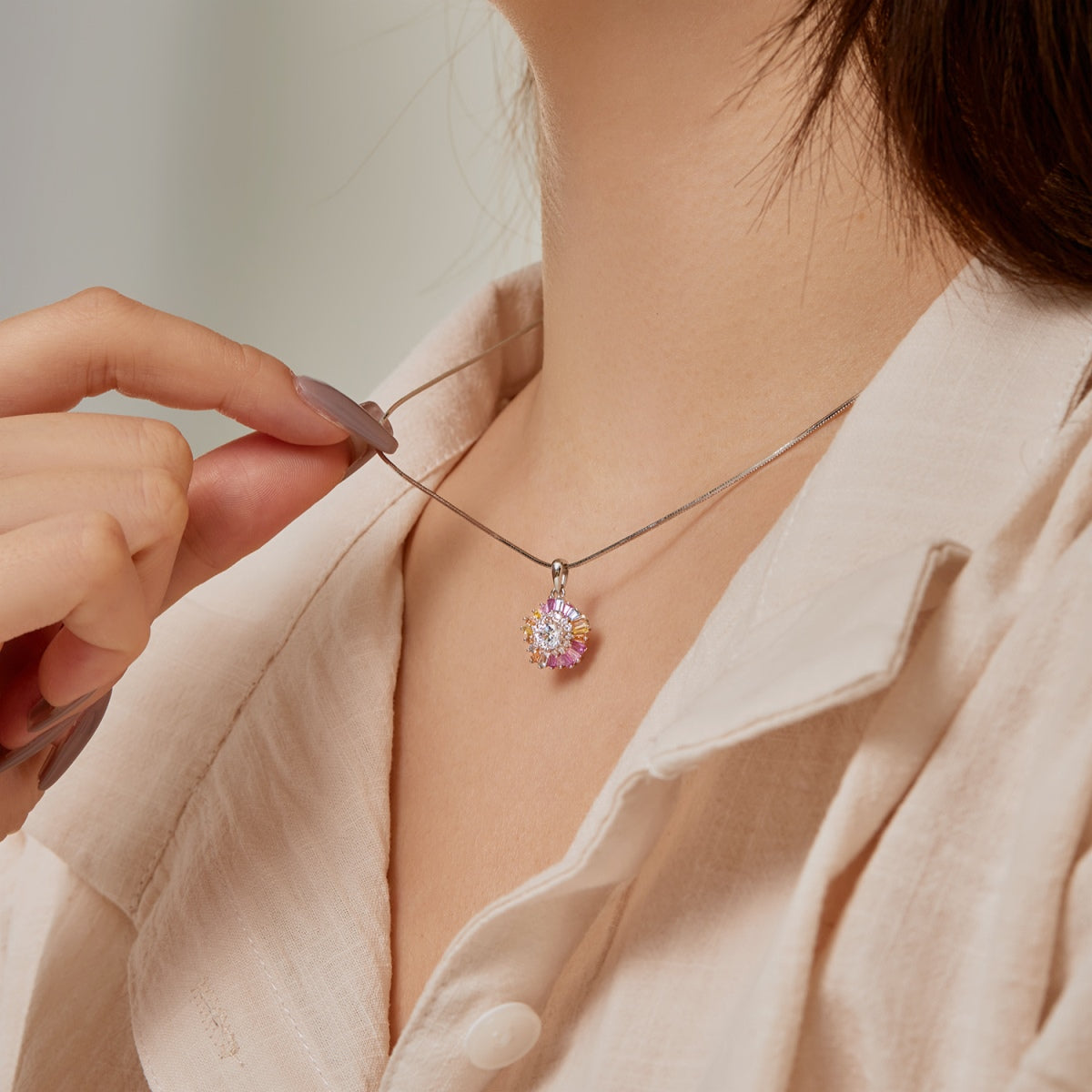 [Violet JW]Charming Flower Colorful Necklace