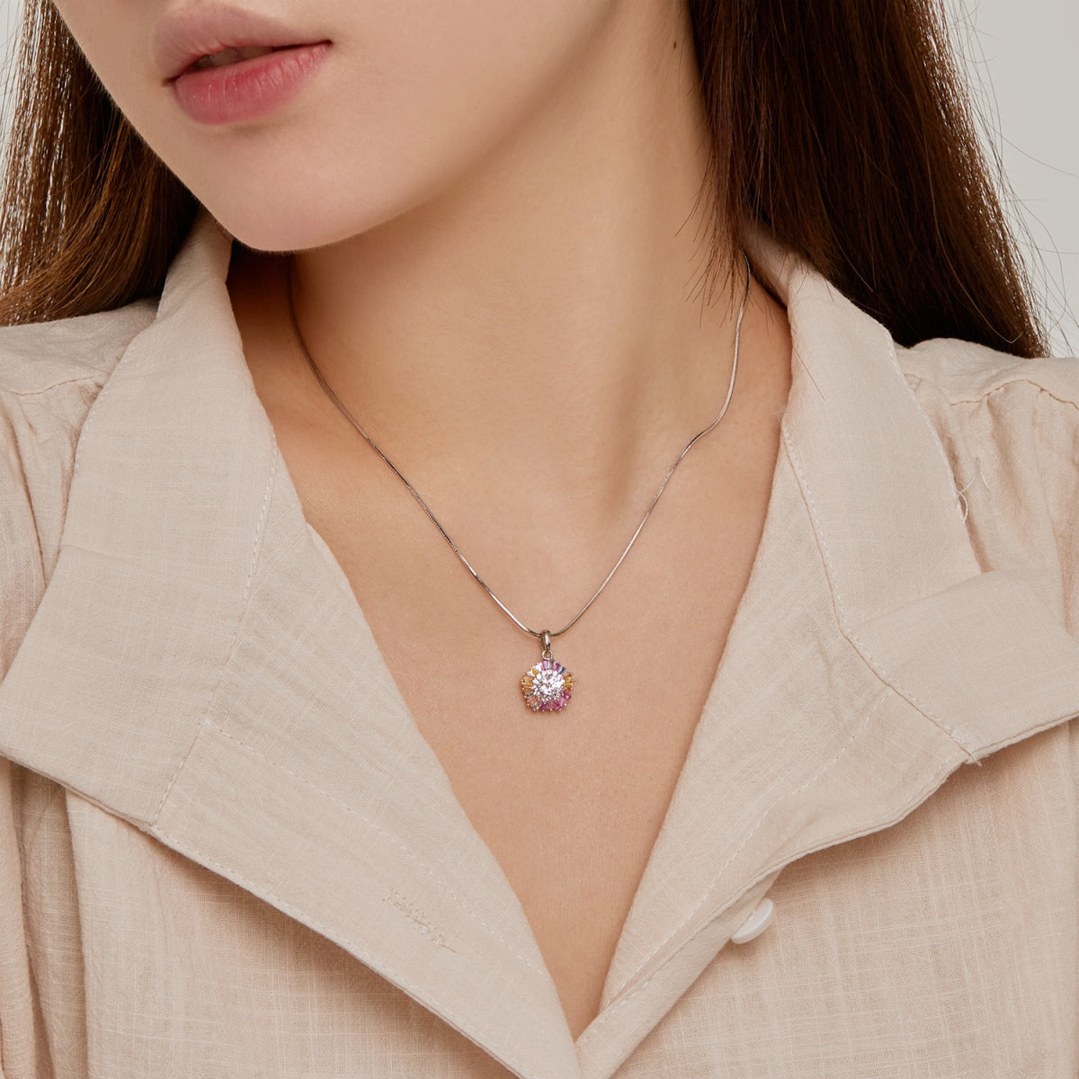 [Violet JW]Charming Flower Colorful Necklace
