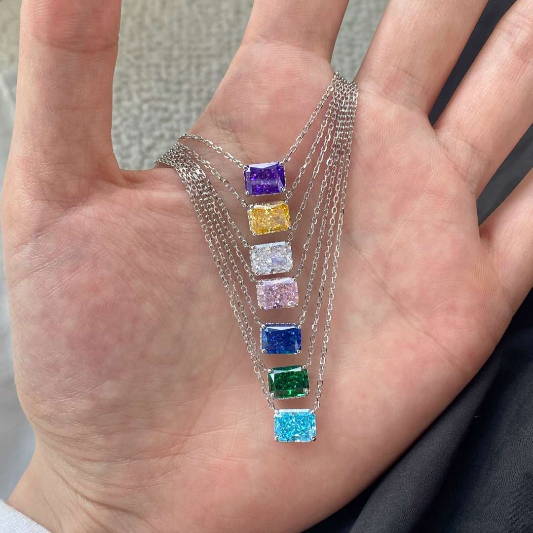 [Violet JW]Luxurious Square Shape Colorful Necalack