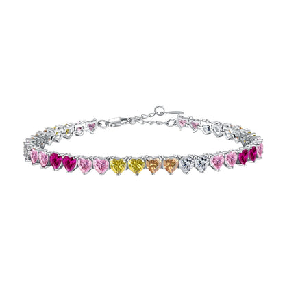[Violet JW]Luxurious Colorful Romantic Heart Shape Lover Bracelet