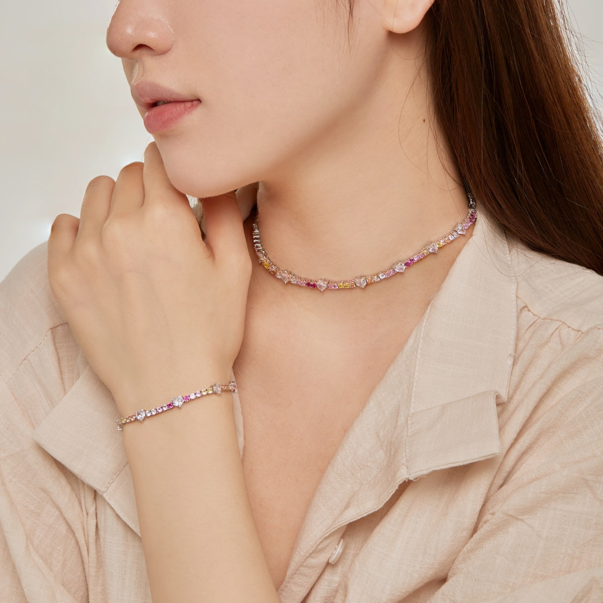 [Violet JW]Delicate Romantic Heart Shape Lover Bracelet