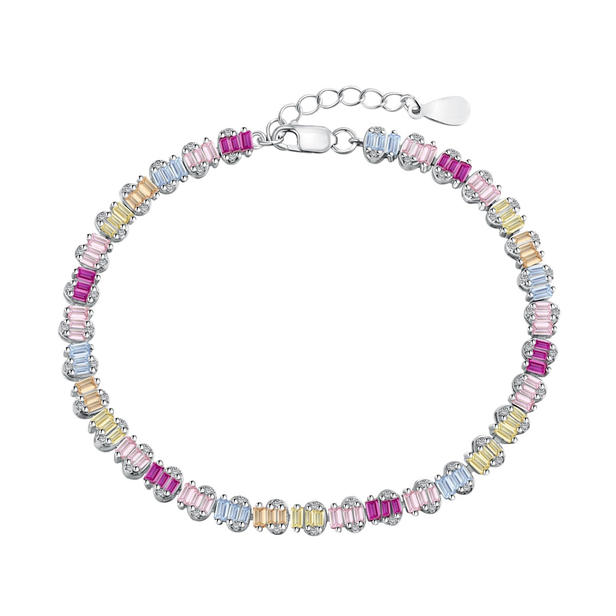 [Violet JW]Delicate Colorful Emerald Cut Party Bracelet
