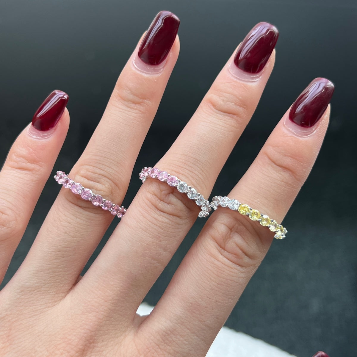 [Violet JW]Sparkling Round Cut Tennis Ring