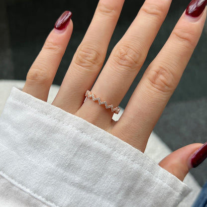 [Violet JW]Delicate Enchanting Wave Shape Daily Ring