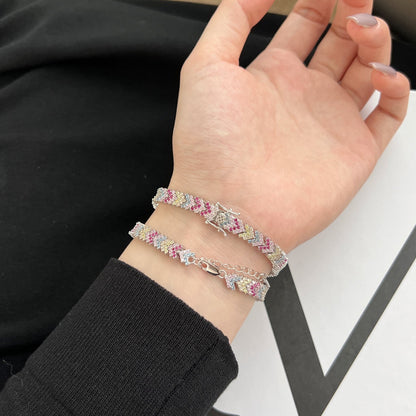 [Violet JW]Ornate Sparkling Round Cut Party Bracelet
