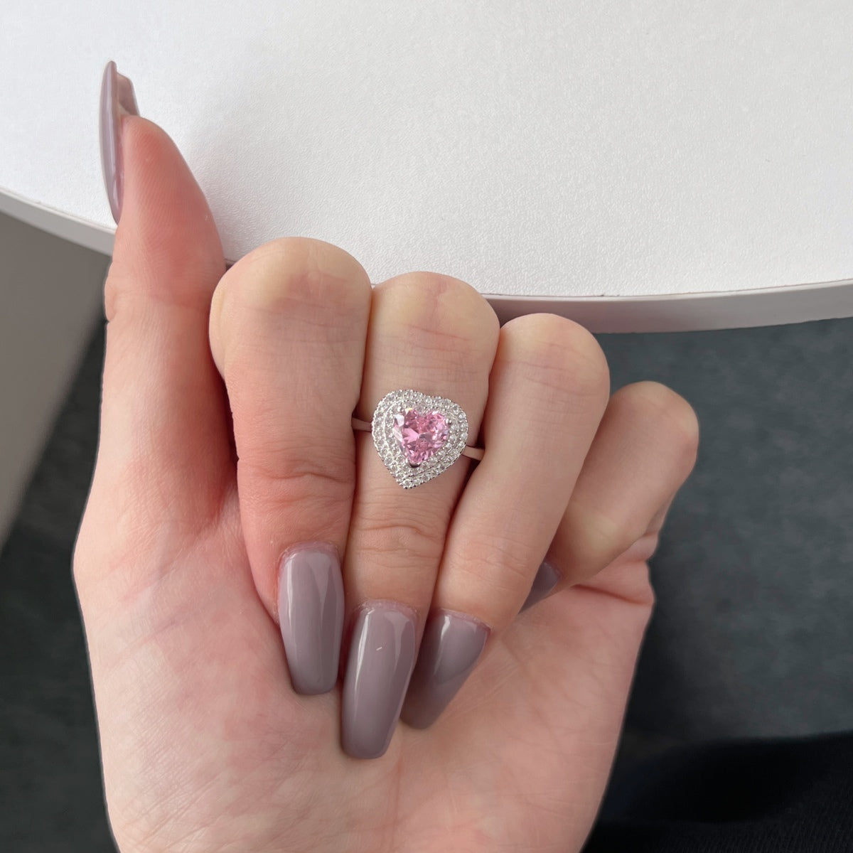 [Violet JW]Delicate Ebullient Heart Shape Wedding Ring