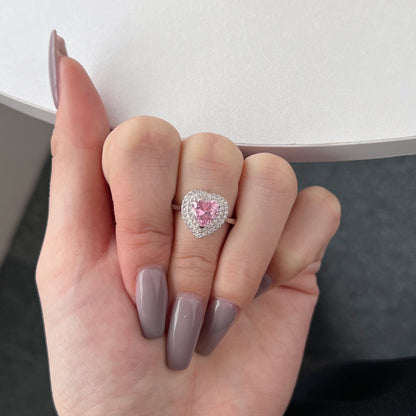 [Violet JW]Delicate Ebullient Heart Shape Wedding Ring