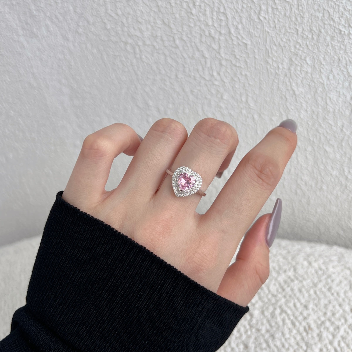 [Violet JW]Delicate Ebullient Heart Shape Wedding Ring