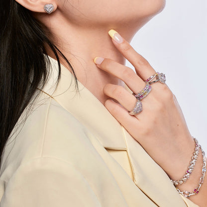 [Violet JW]Delicate Ebullient Heart Shape Wedding Ring
