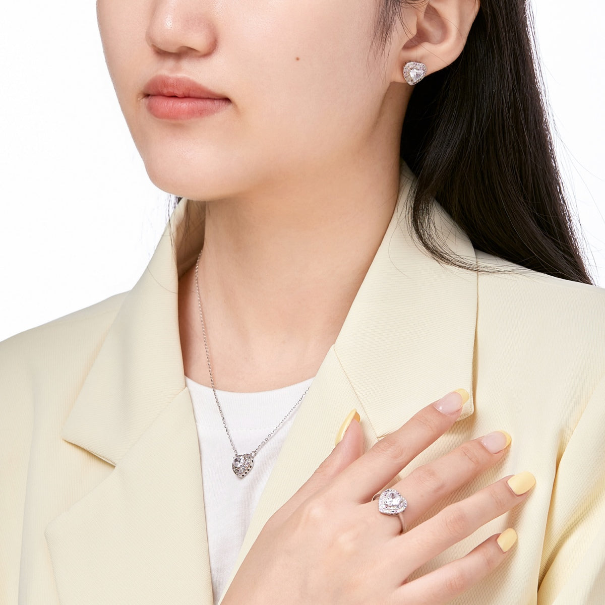 [Violet JW]Delicate Ebullient Heart Shape Wedding Ring