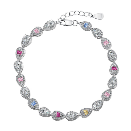 [Violet JW]0.25 Carat Radiant Water Drop Shape Daily Bracelet