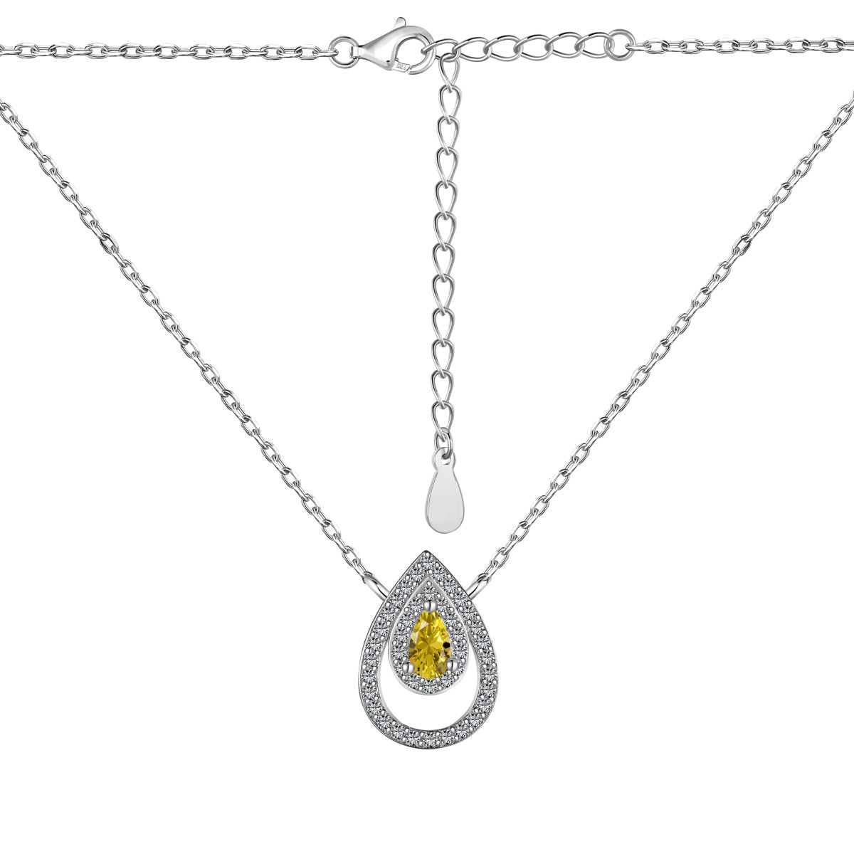 [Violet JW]Sparkling Pear Cut Necklace