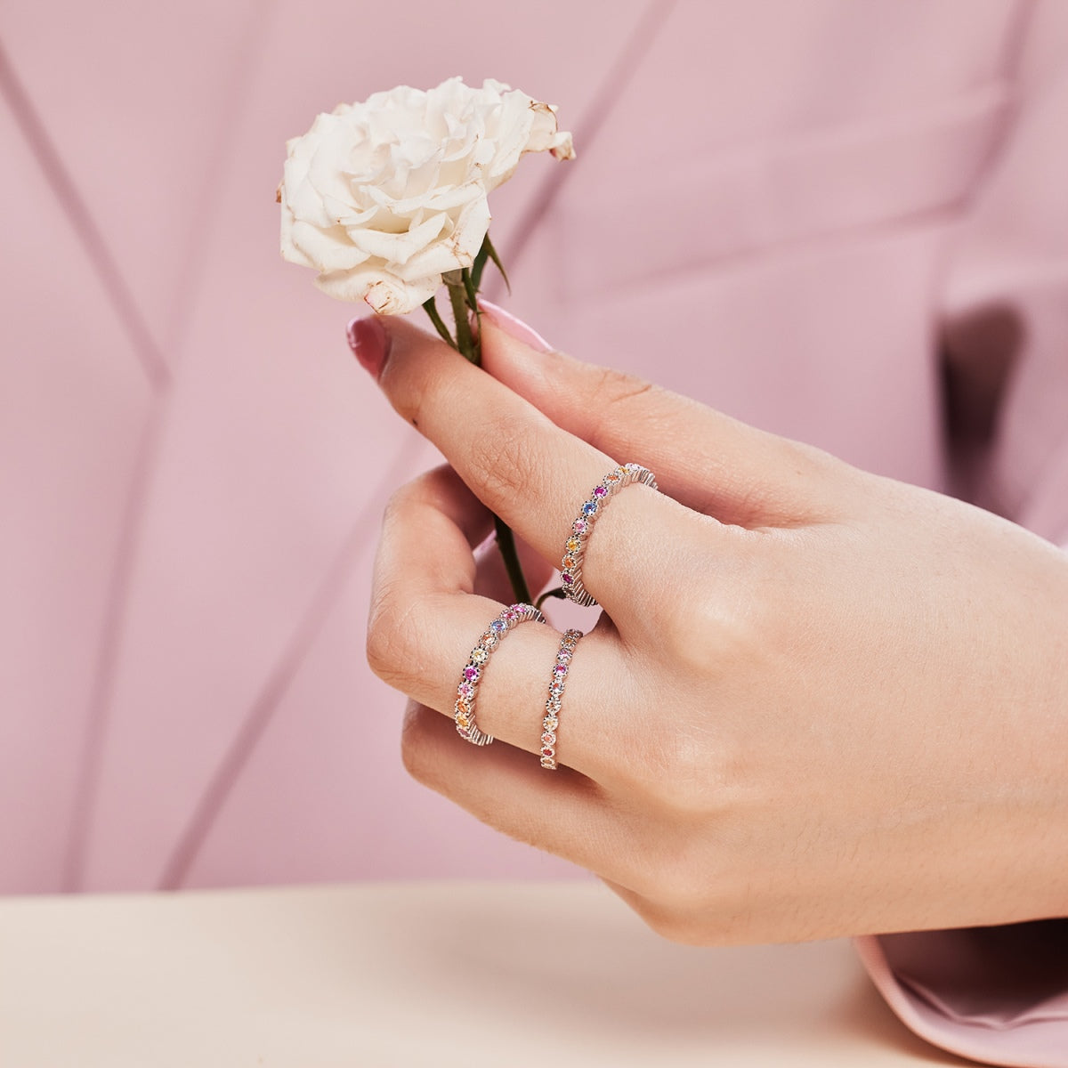 [Violet JW]Radiant Sparkling Round Cut Daily Ring