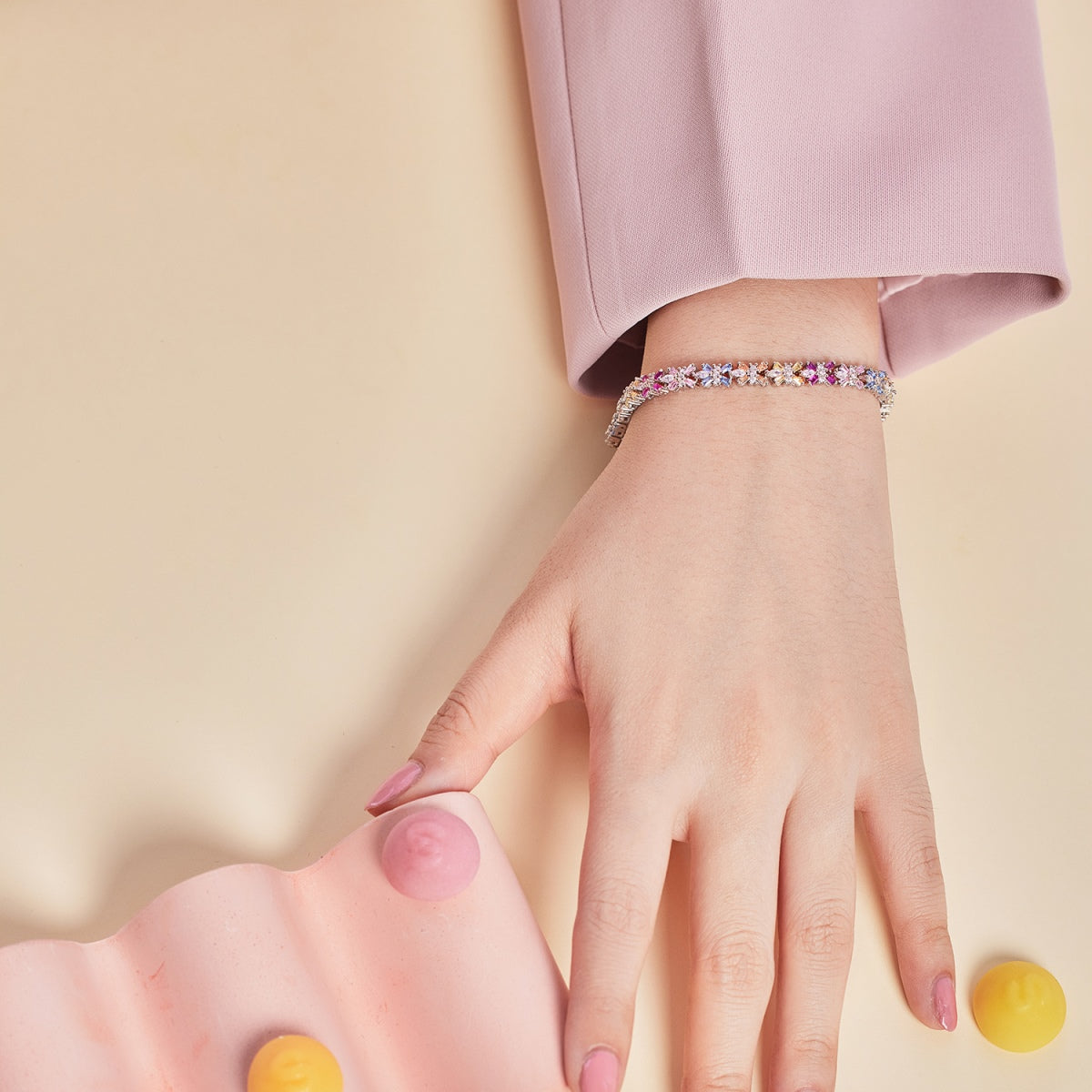 [Violet JW]Radiant Colorful Emerald Cut Party Bracelet