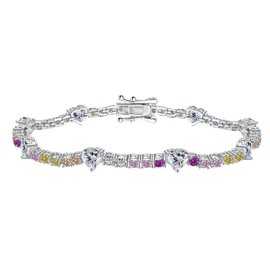 [Violet JW]Romantic Heart Shape Round Cut Lover Bracelet