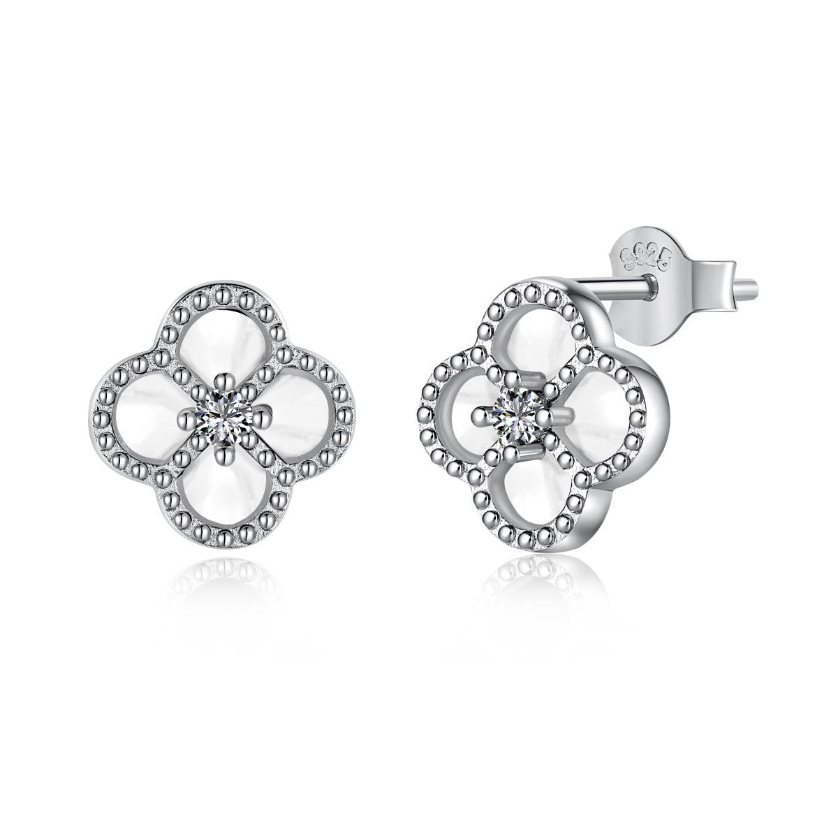 [Violet JW]Four-Leaf Clover Flower Shape Exquisite Earrings