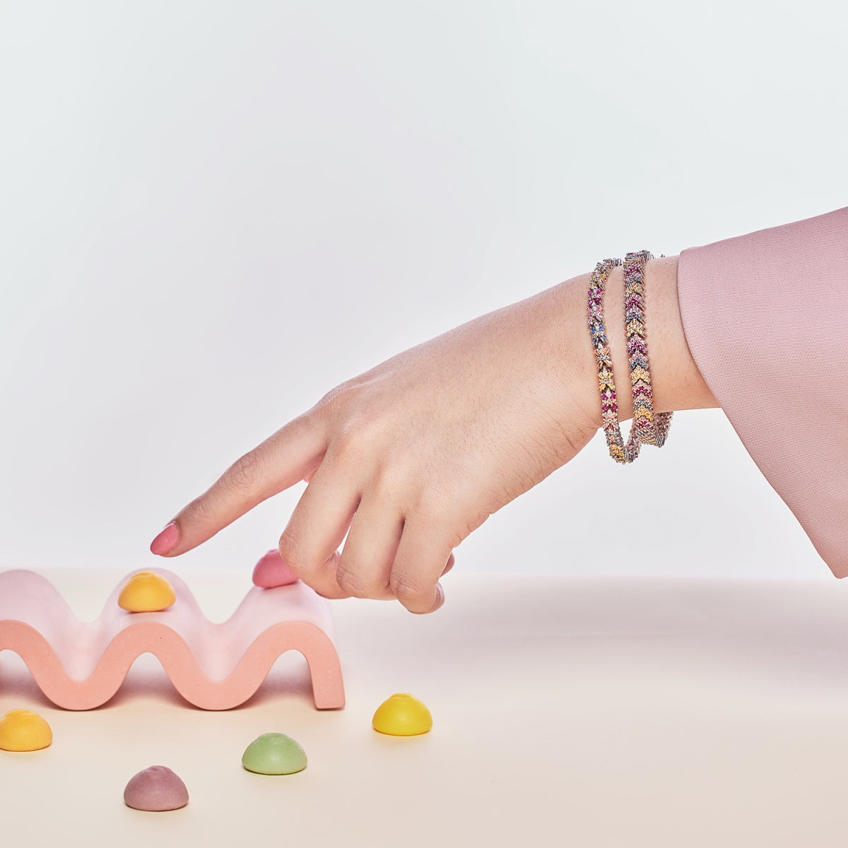 [Violet JW]Ornate Sparkling Round Cut Party Bracelet