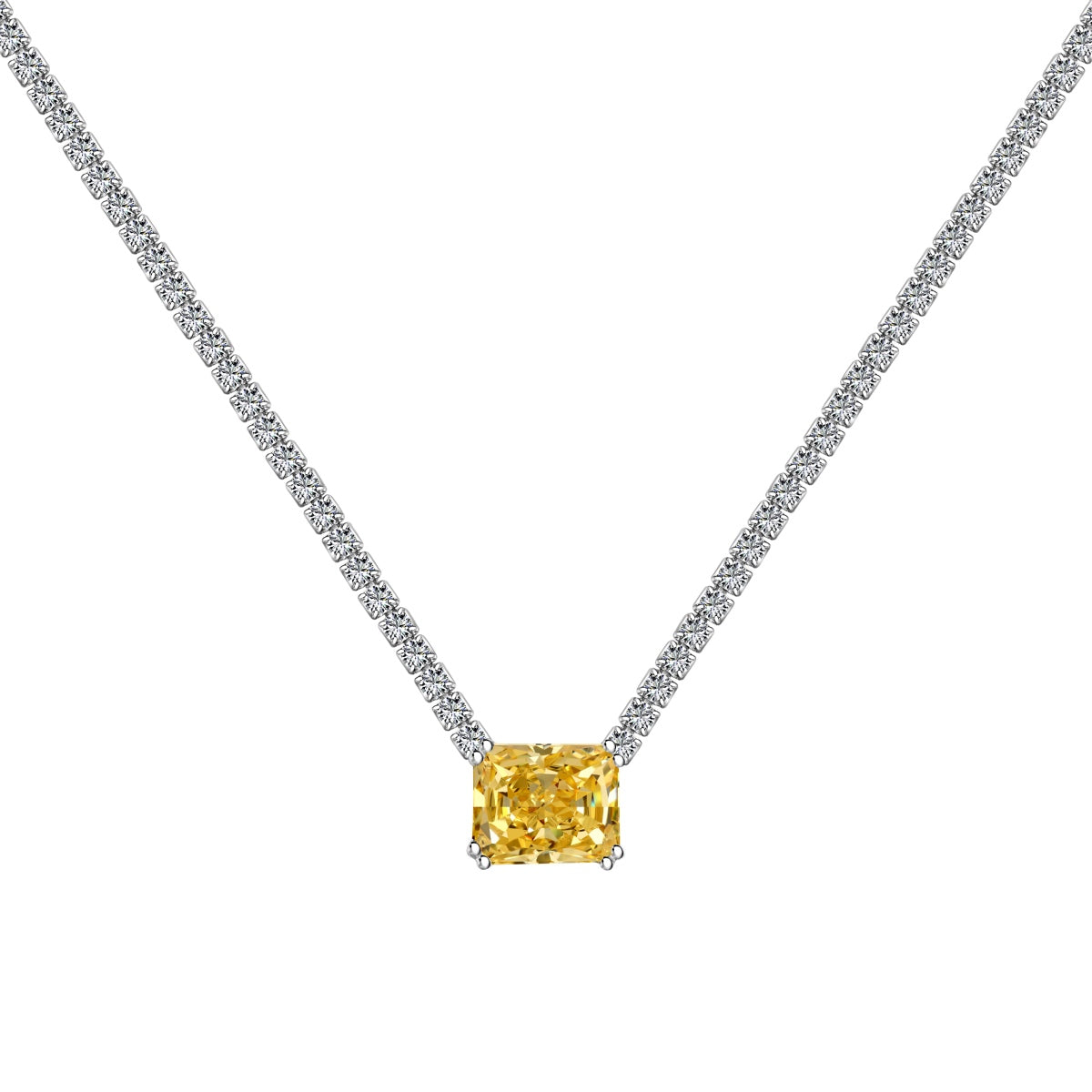 [Violet JW]4.0 Carat Elegant Radiant Cut Necklace