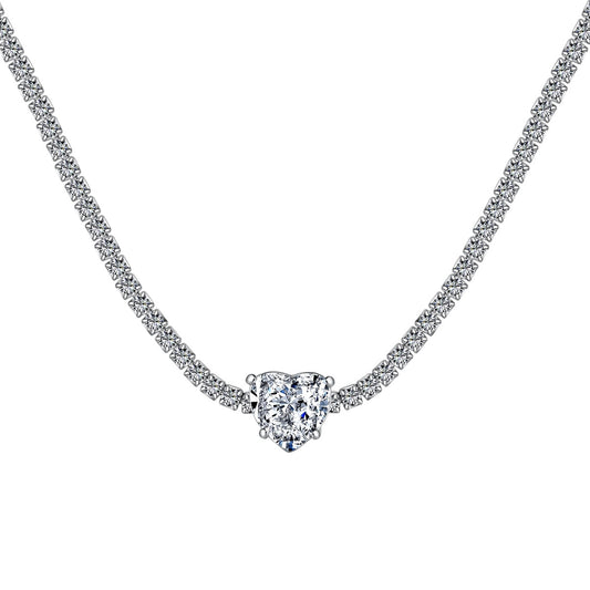 [Violet JW]2.0 Carat Sparkling Tennis Heart Cut Necklace