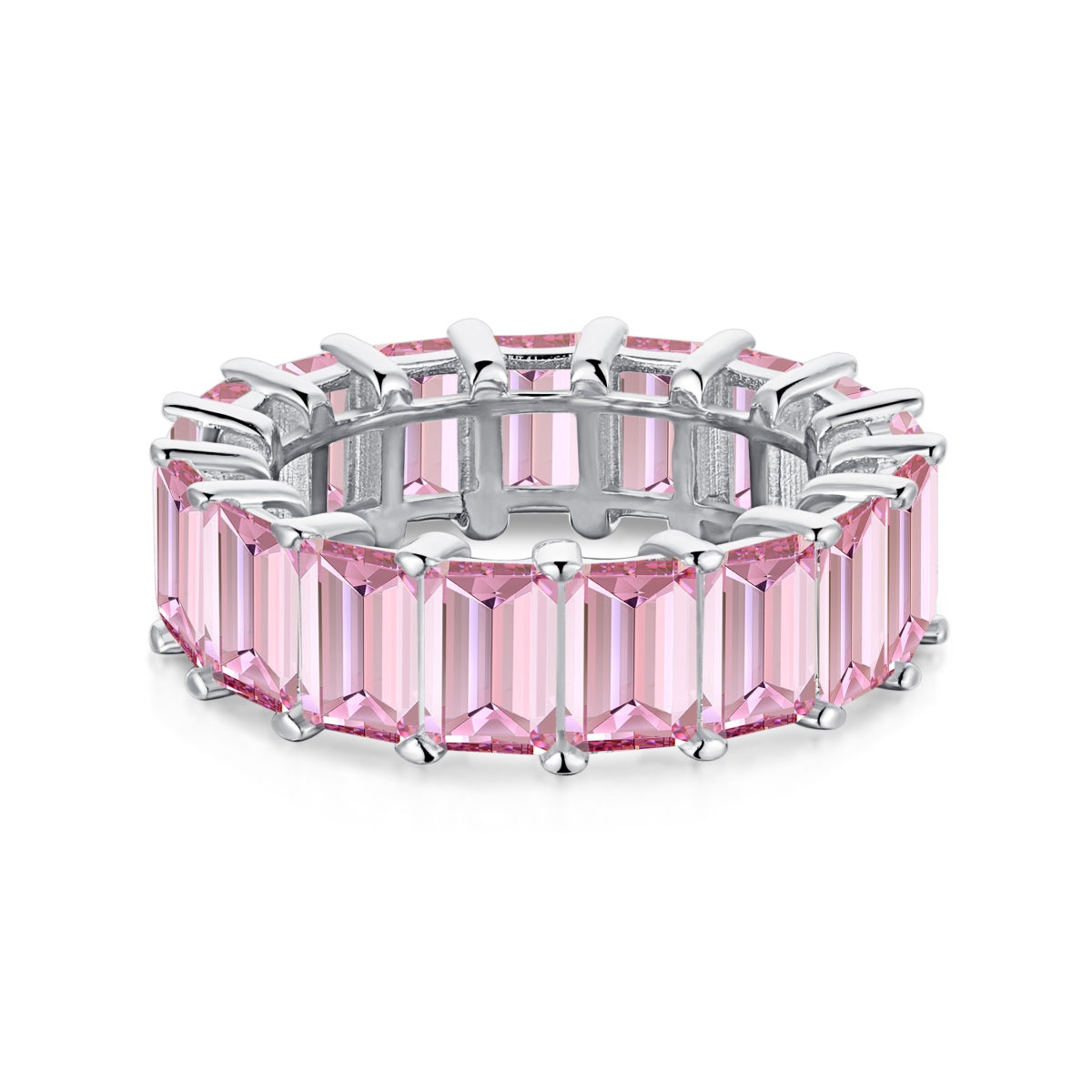 [Violet JW]0.75 Carat Elegant Emerald Cut Tennis Ring