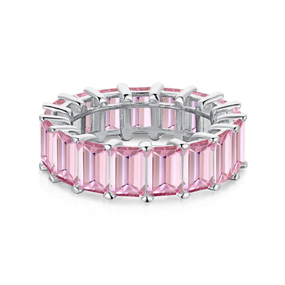 [Violet JW]0.75 Carat Elegant Emerald Cut Tennis Ring