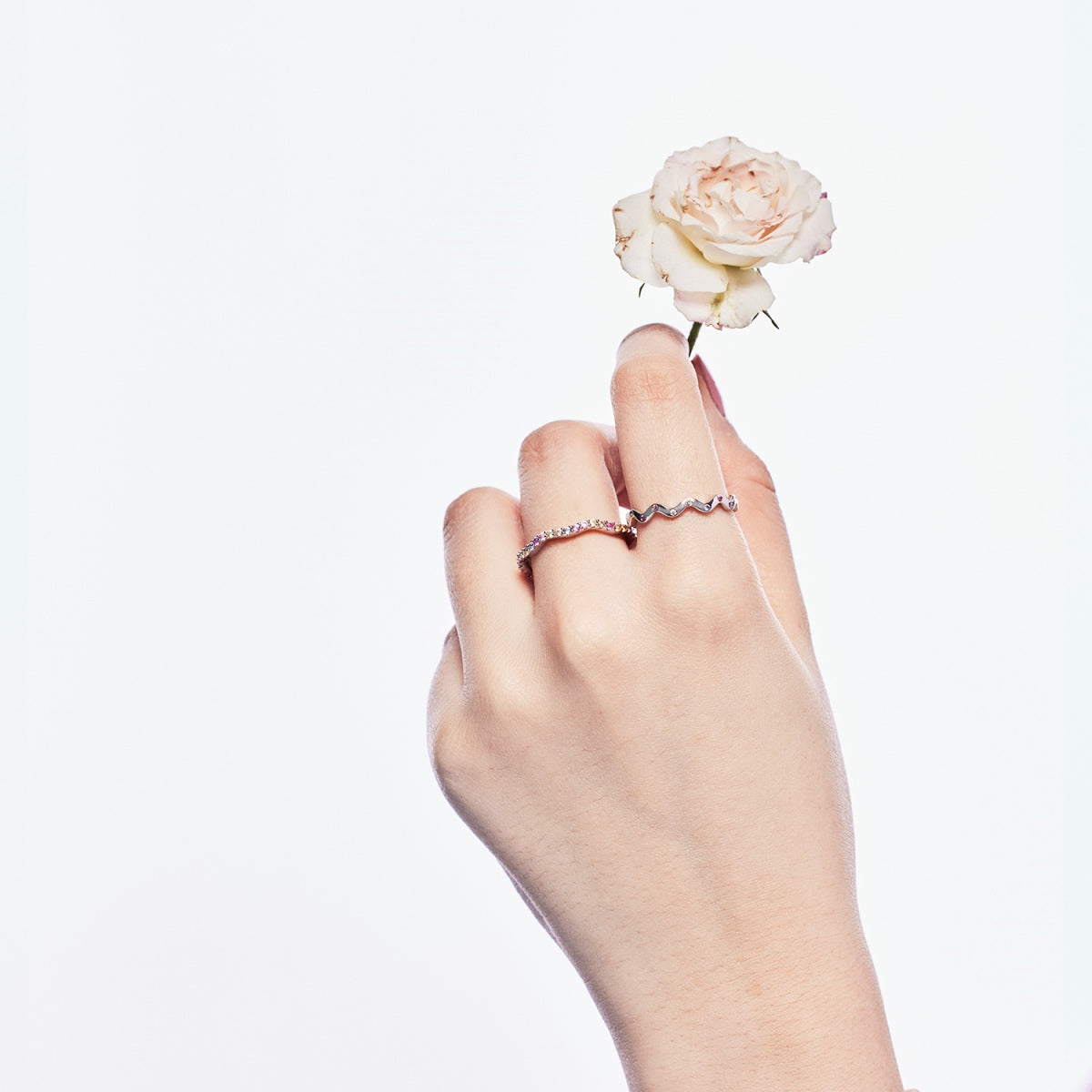 [Violet JW]Dainty Colorful Round Cut Party Ring