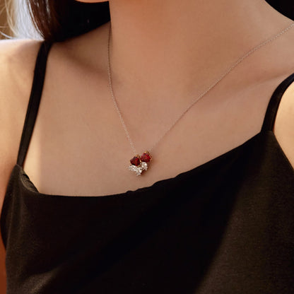 [Violet JW]Dainty Red Heart Necklace