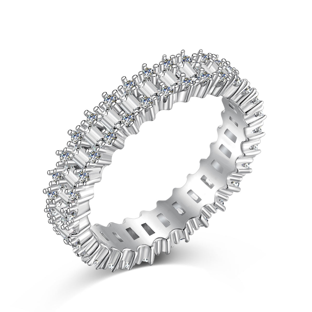 [Violet JW]Splashy Ornate Emerald Cut Cocktail Ring