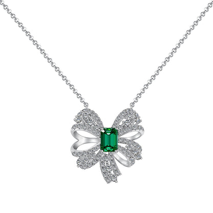[Violet JW]Luxurious Flower Shape Emerald Cut Necklace