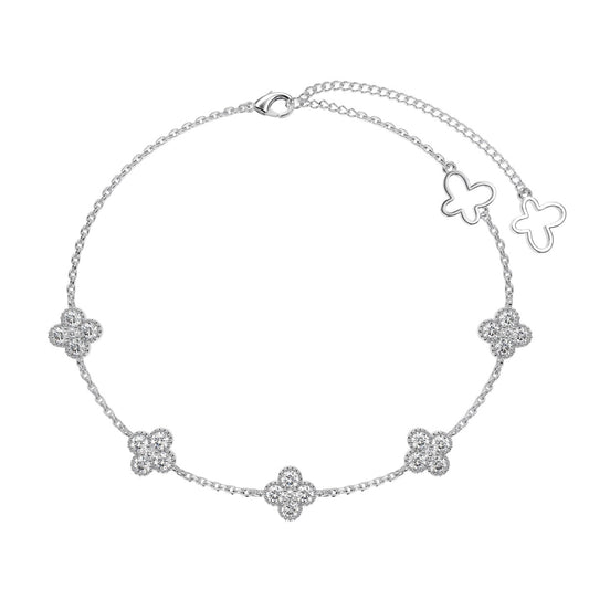 [Violet JW]Four-Leaf Clover Hollow Butterfly Bracelet