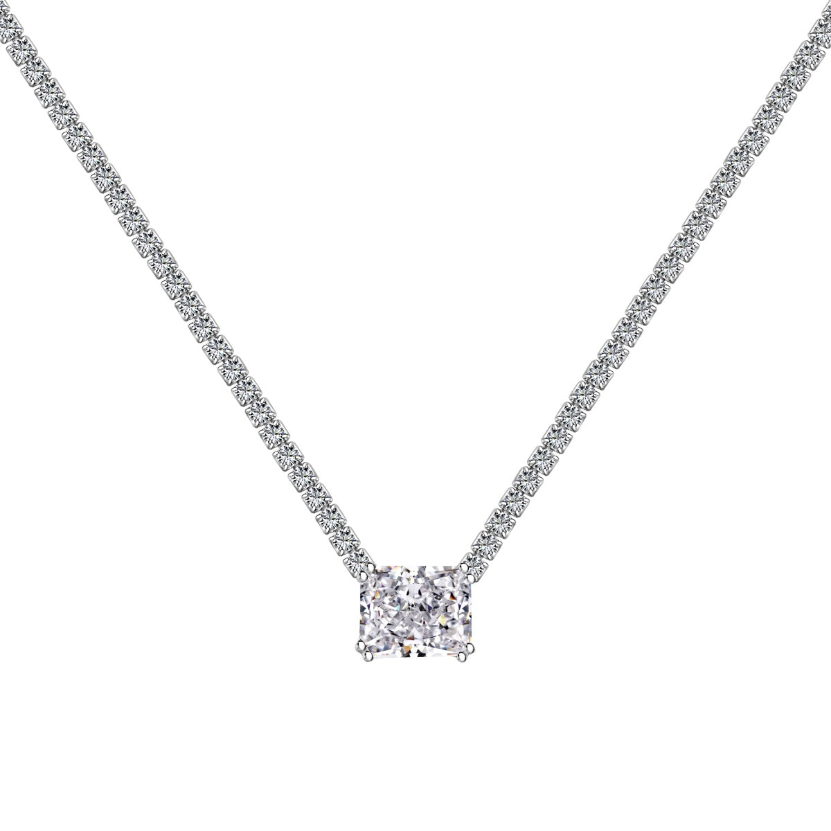 [Violet JW]4.0 Carat Elegant Radiant Cut Necklace