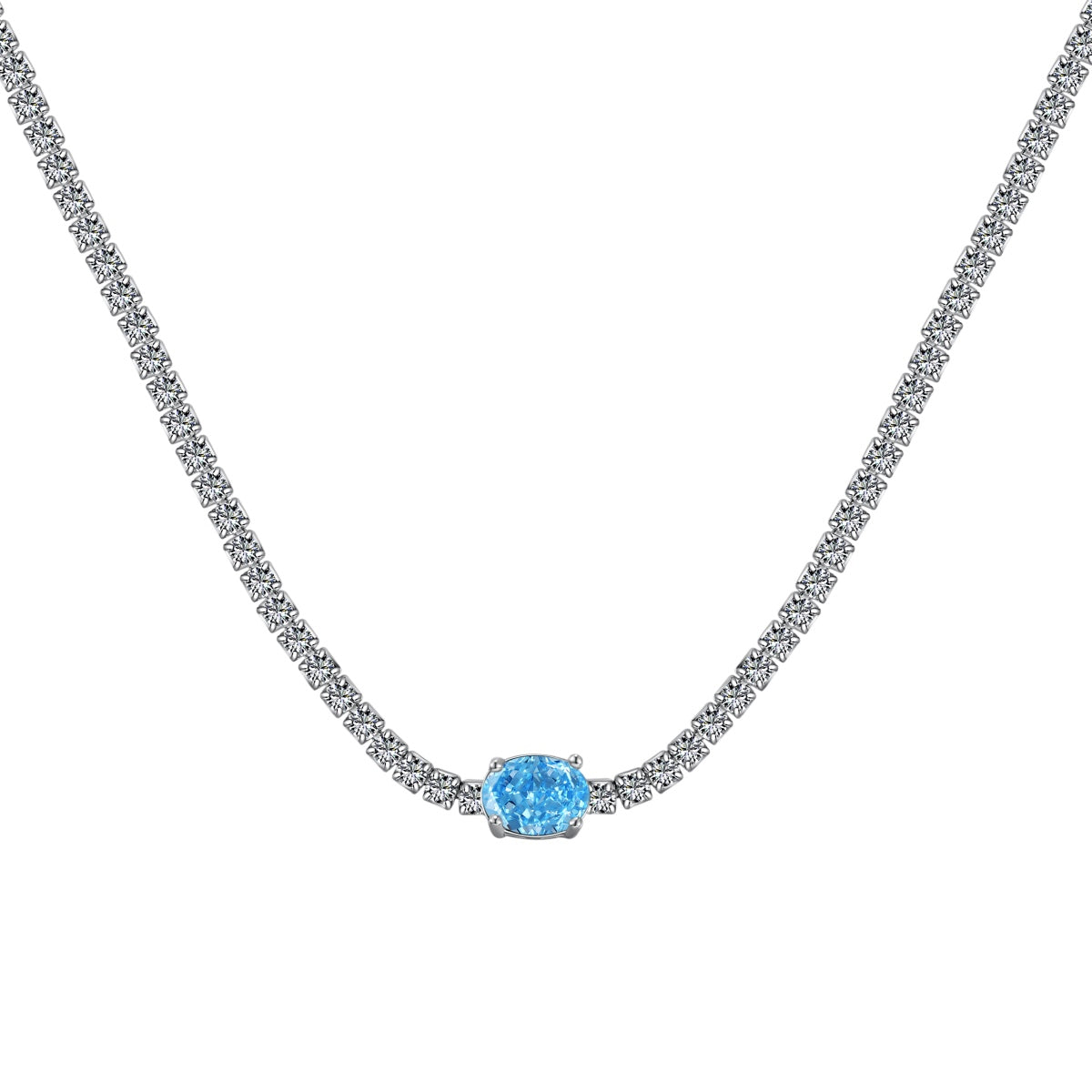 [Violet JW]1.0 Carat Shining Oval Cut Necklace