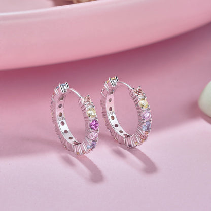 [Violet JW]Radiant Colorful Round Cut Earrings