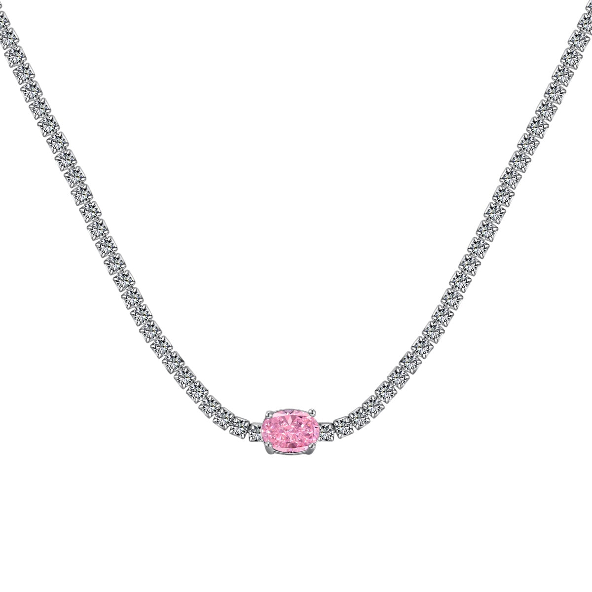 [Violet JW]1.0 Carat Shining Oval Cut Necklace