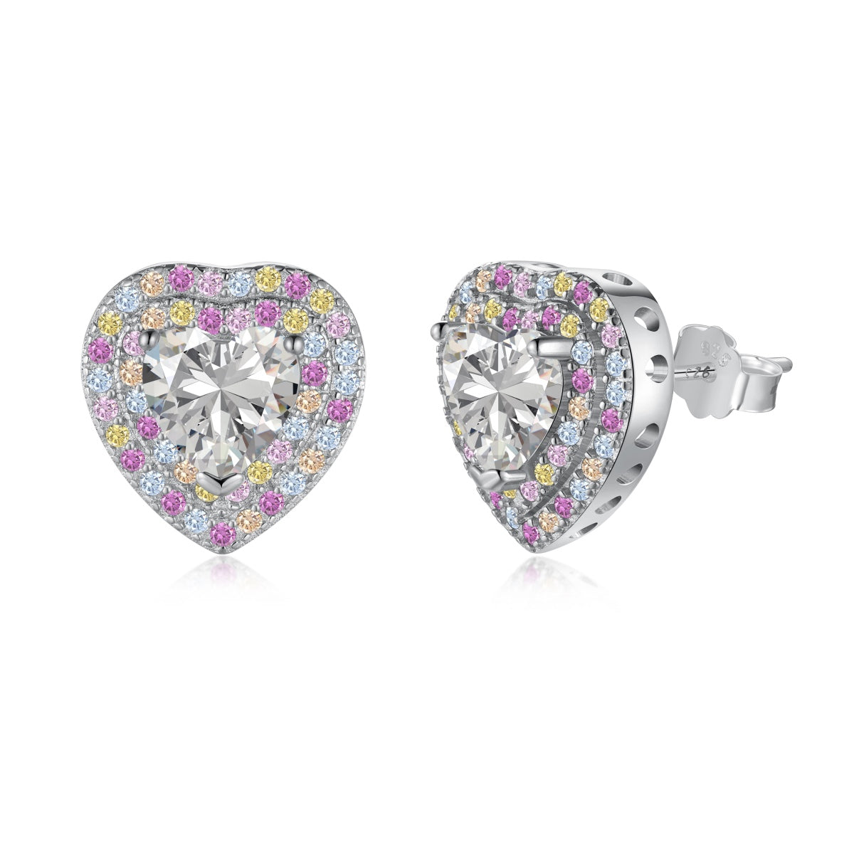 [Violet JW]Dazzling Heart Shape Lover Earrings