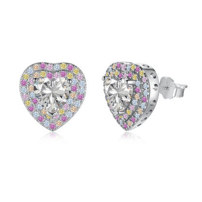 [Violet JW]Dazzling Heart Shape Lover Earrings